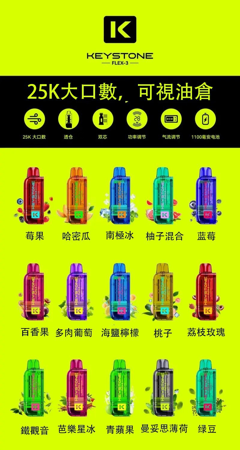 鑰石 25000口 換彈式電子煙｜可視油倉＋1100mAh超大電池｜買煙彈送主機-台灣現貨