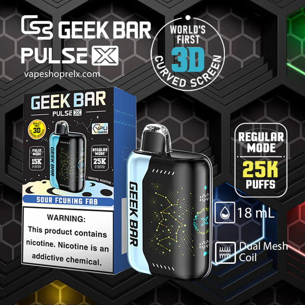GEEK BAR PULSE X 25000口拋棄式電子煙｜雙網芯霧化技術｜3D曲面智慧螢幕長效電子煙主機-台灣現貨 圖片 3