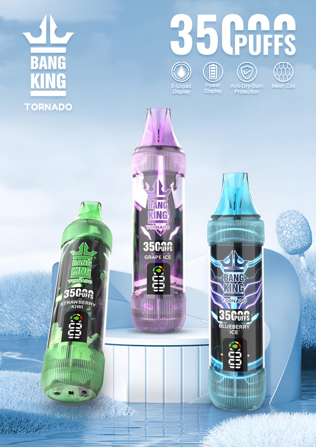Bang King 35000口拋棄式電子煙｜35K高續航一次性Vape｜智慧螢幕顯示大容量電子煙-台灣現貨 圖片 3