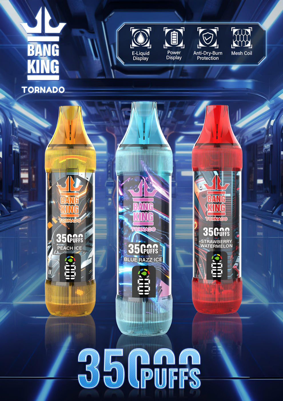 Bang King 35000口拋棄式電子煙｜35K高續航一次性Vape｜智慧螢幕顯示大容量電子煙-台灣現貨 圖片 4