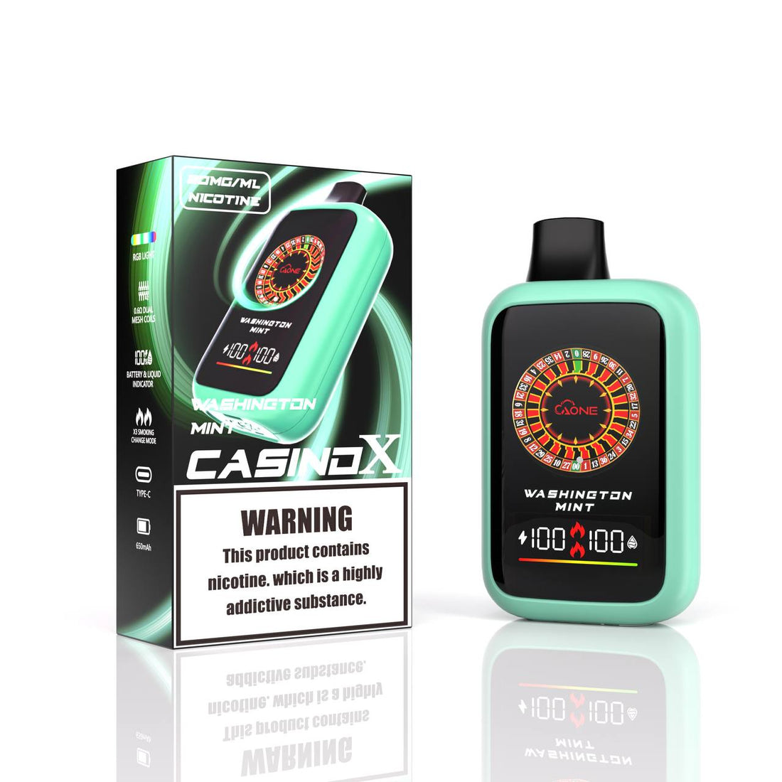 AONE VAPE CASINO X 16000口一次性電子煙｜雙模式輸出｜RGB燈效顯示-台灣現貨 圖片 4