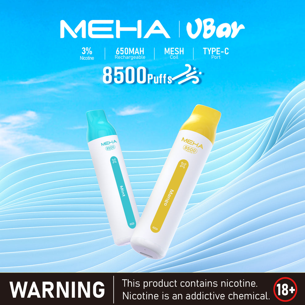 【MEHA VBar 魅嗨小白條】 一次性8500口拋棄式｜長效續航一次性 Vape｜水果冰感口味電子煙-台灣現貨 圖片 2
