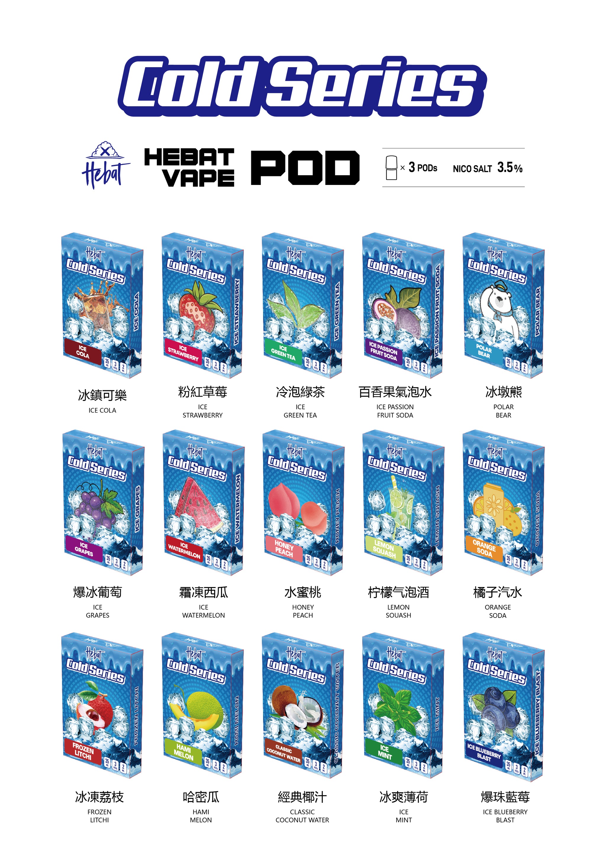 Hebat 喜貝煙彈｜專用替換煙彈｜2ml・3.5%濃度｜通用一代主機-台灣現貨