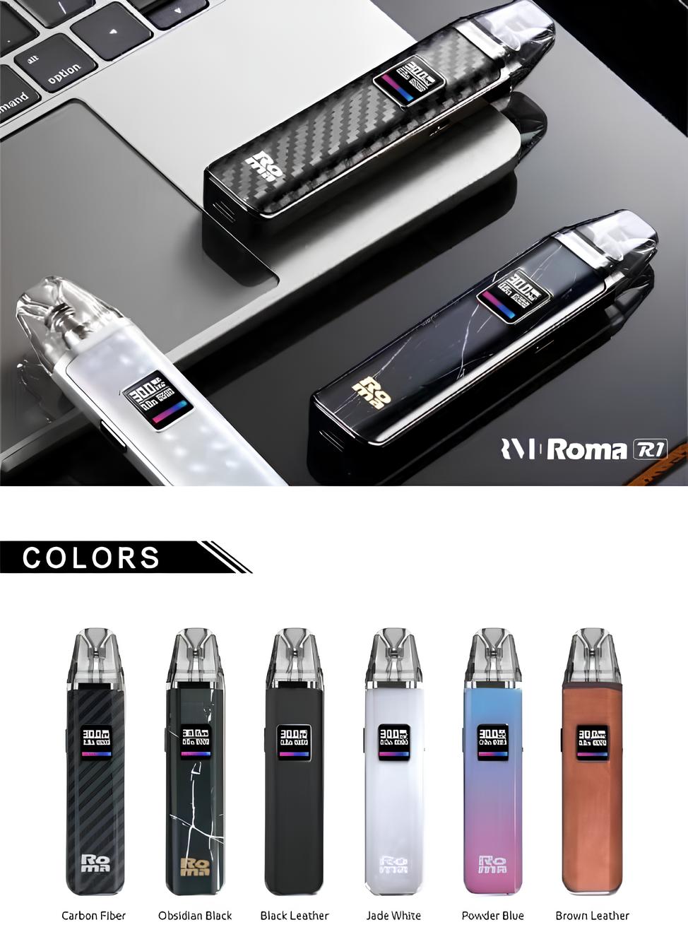 Roma R1 注油式主機｜300mAh 智慧螢幕・7-30W 功率可調・Type-C 快充-台灣現貨 圖片 2