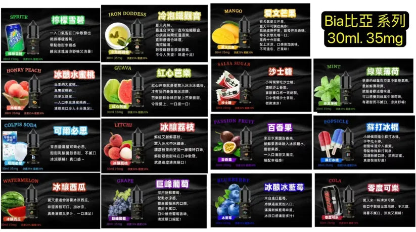 BIA 比亞冰釀煙油｜30ml 多款風味｜冰涼清爽系列｜水果・汽水・薄荷風味冰釀系列｜精心調配0丁煙油-台灣現貨 圖片 4