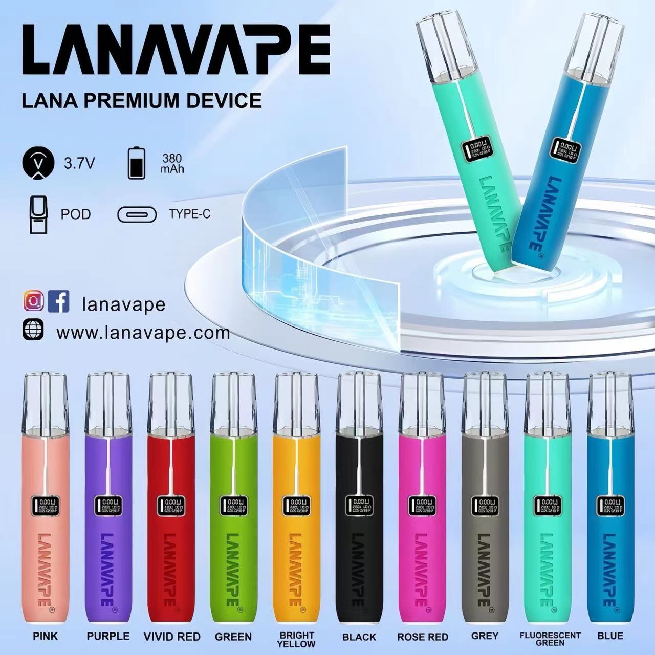LANA 皮革主機｜8W／10W 雙檔功率調節｜通用一代煙彈-台灣現貨