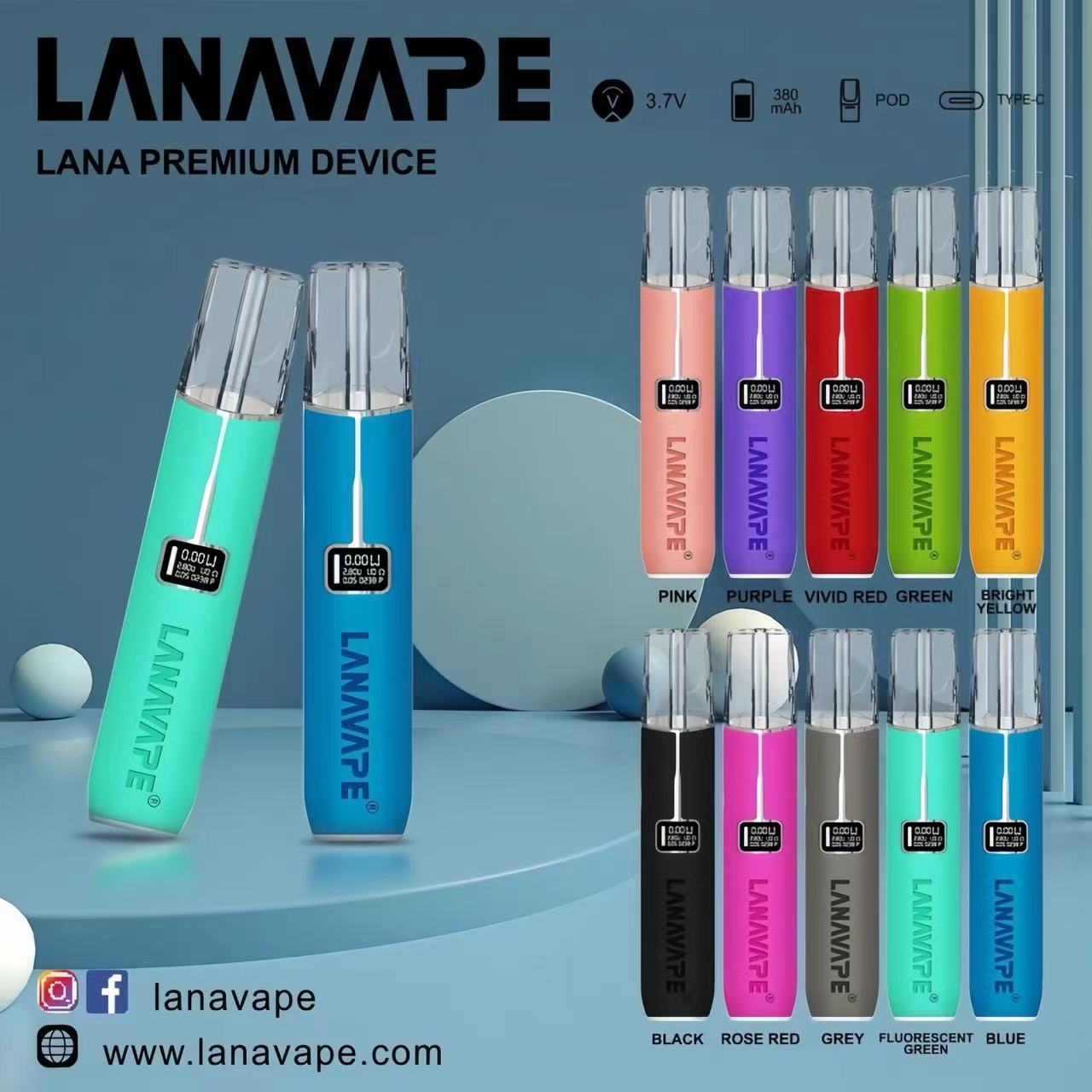 LANA 皮革主機｜8W／10W 雙檔功率調節｜通用一代煙彈-台灣現貨 圖片 2