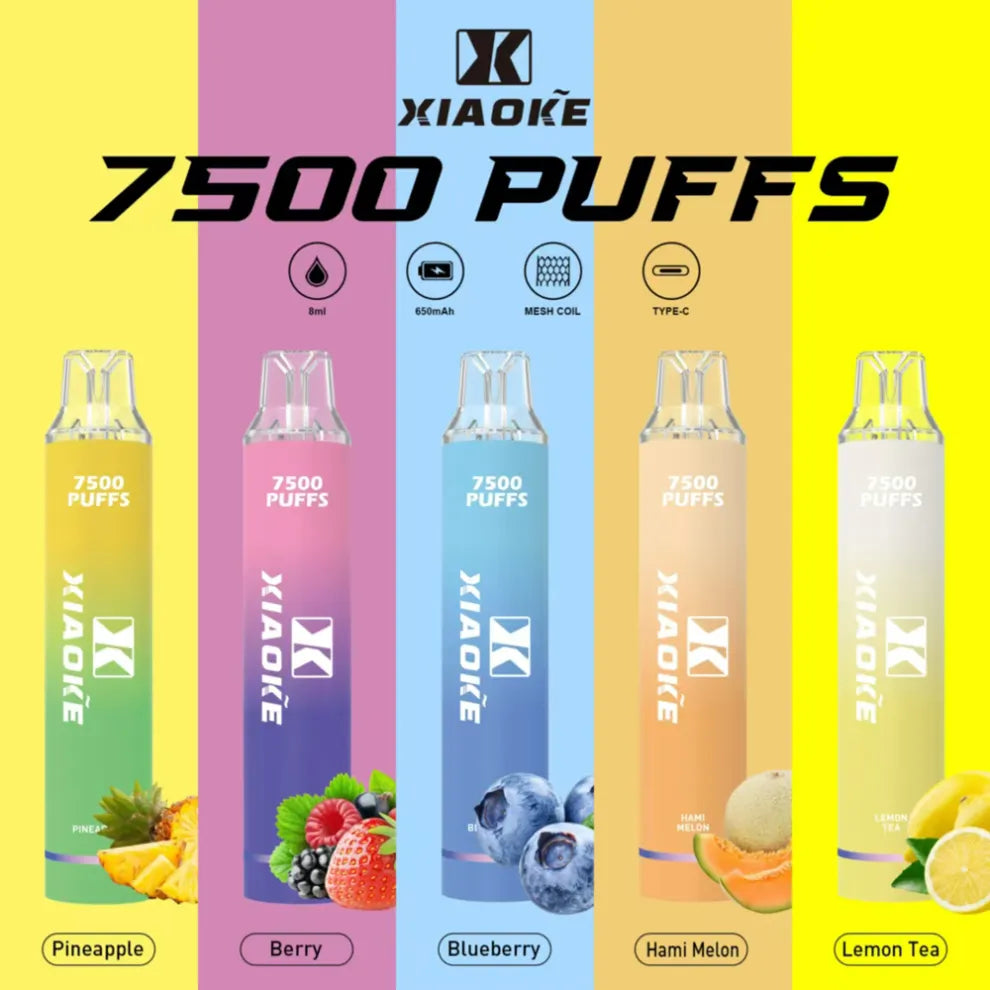 XIAOKE 梟客7500口一次性發光電子煙｜潮流發光設計，長效續航體驗-台灣現貨