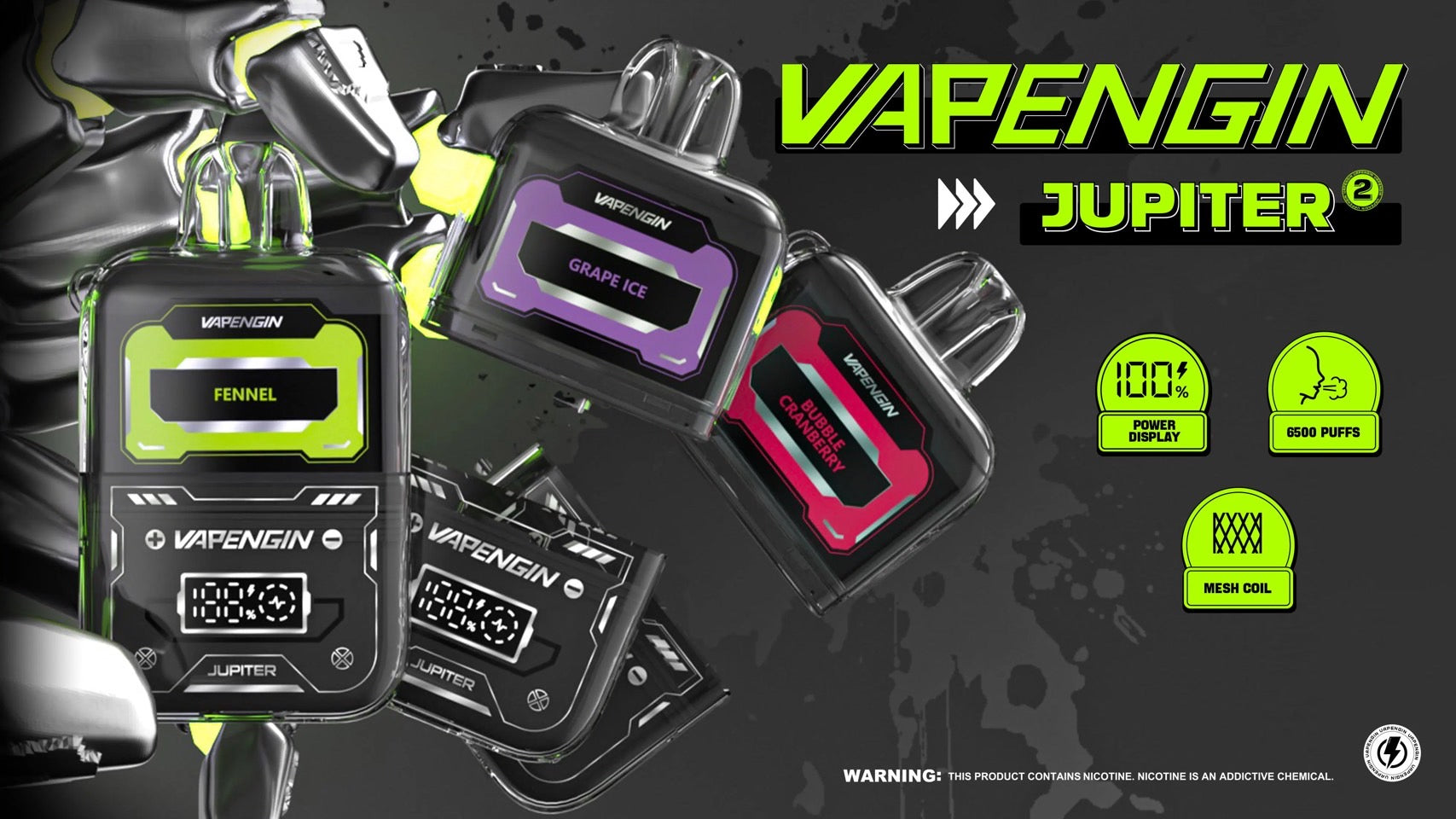 VAPENGIN 木星 JUPITER 6500口拋棄式電子煙｜長效續航設計｜潮流便攜外型｜多款特色風味選擇-台灣現貨