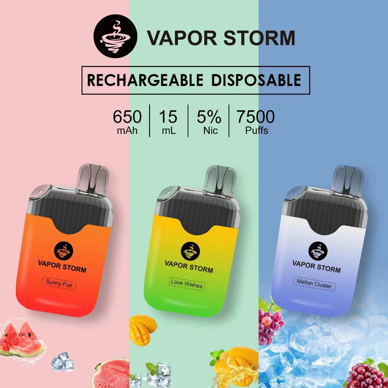 風暴 STORM 7500口拋棄式電子煙｜長效續航設計｜高容量一次性電子煙｜多款冰感水果口味-台灣現貨 圖片 2